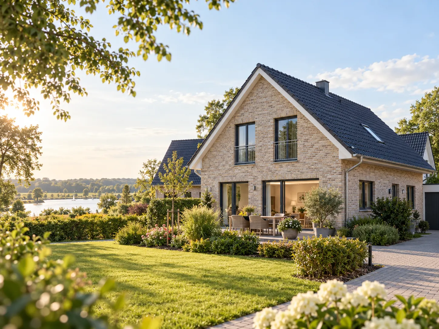 Modernes Einfamilienhaus als Motiv für Neubau und Finanzierungsförderung